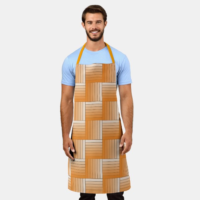 Delantal Apron - Azulejos de rayas de Ombre Naranja (Gastado)