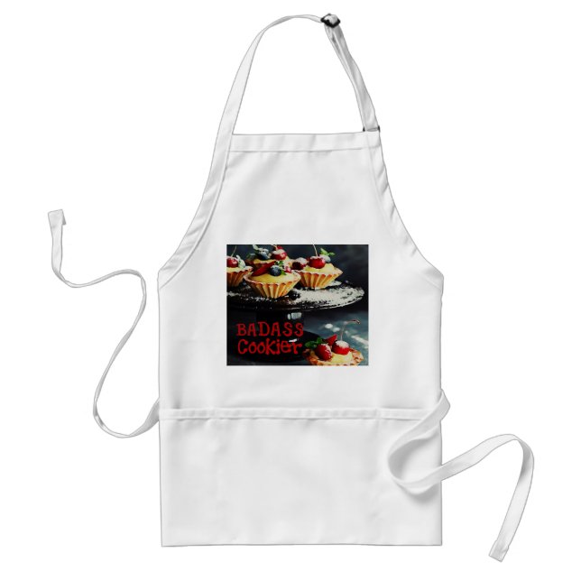 Delantal APRON: BADASS COOKIER Dones divertidos (Frente)