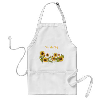 Delantal Apron - Besa los girasoles del chef con texto edit