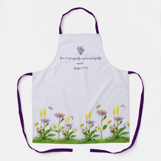 Delantal Apron bíblico contra floral (Anverso)