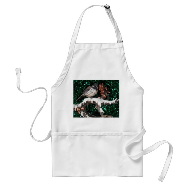 Delantal Apron Bird Winter Scene (Frente)