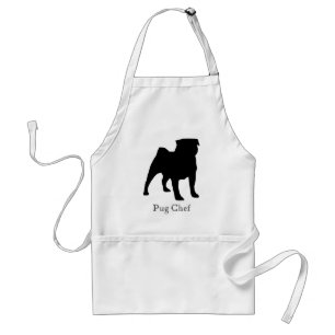Delantal Apron Black Pug Chef