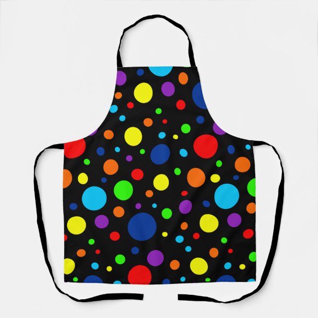 Delantal Apron Black Rainbow Spots (Anverso)