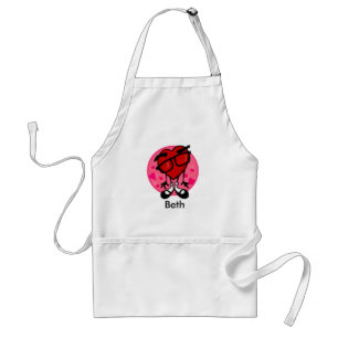 DELANTAL APRON BLANCO EL DÍA DE SAN VALENTÍN DE CORAZÓN ROJ