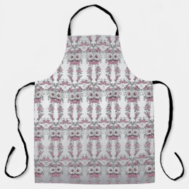 Delantal Apron blanco floral rosado