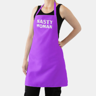 Delantal Apron blanco morado de orquídea "Mujer desagradabl