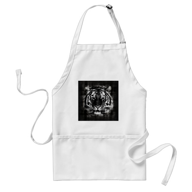 Delantal Apron blanco y negro (Frente)