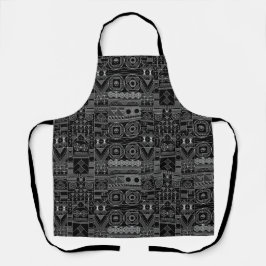 Delantal Apron blanco y negro Art Deco