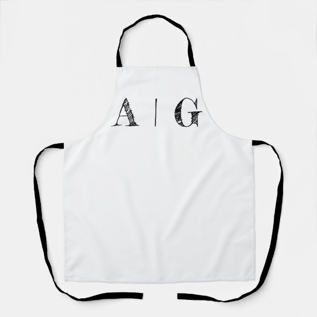 Delantal Apron blanco y negro - Personalizable (Anverso)