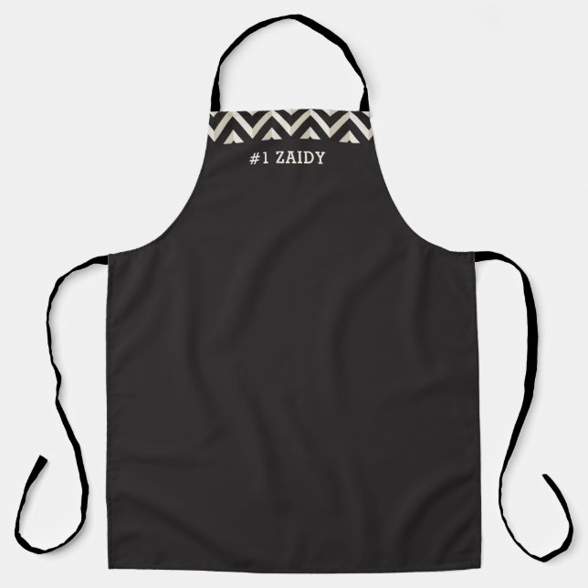Delantal Aprón blanco y negro personalizado de Zaidy Chevro (Anverso)