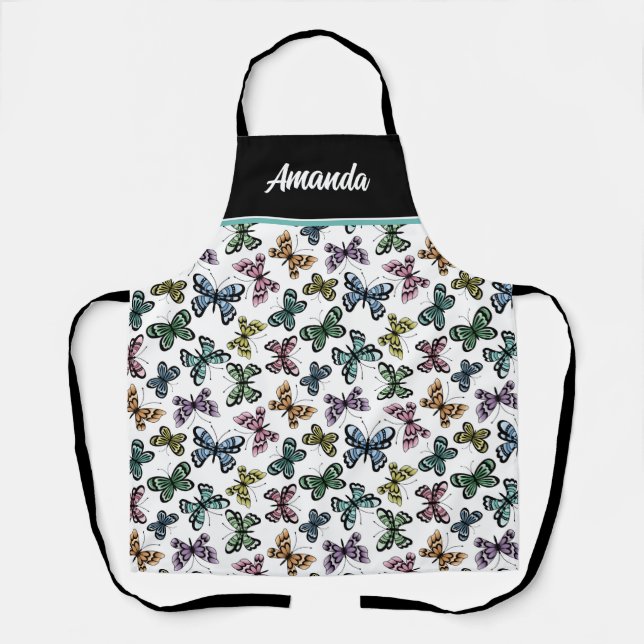 Delantal Apron Butterfly Bonito personalizado (Anverso)