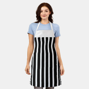 Delantal Apron Cafe Black and White Stripe