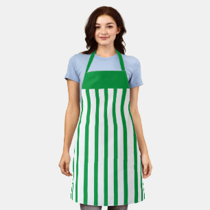 Delantal Apron Cafe Green and White Stripe