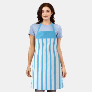 Delantal Apron Cafe Sky Blue and White Stripe