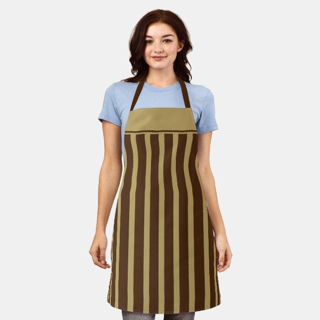 Delantal Apron Cafe Tonos Brown Stripe (Gastado)