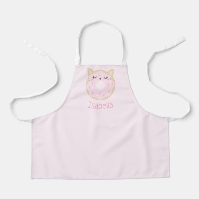 Delantal Apron Cat Donut Baking Apron para niños personaliz (Anverso)