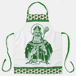 Delantal Apron católico verde de St. Patrick Shamrock