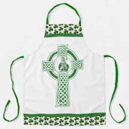Delantal Apron católico verde de St. Patrick Shamrock