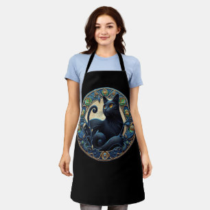 Delantal Apron Celta de Gato Negro de Art Nouveau