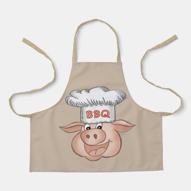 Delantal Apron, chef de Cerdo con barbacoa (Anverso)
