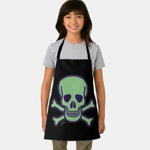 Delantal apron chef de chicas de cráneo verde