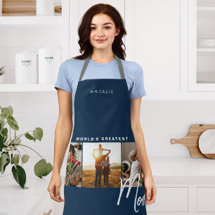 Delantal Apron, chef de foto azul de la marina clásica