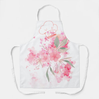 Delantal Apron, chef floral, con Gorra