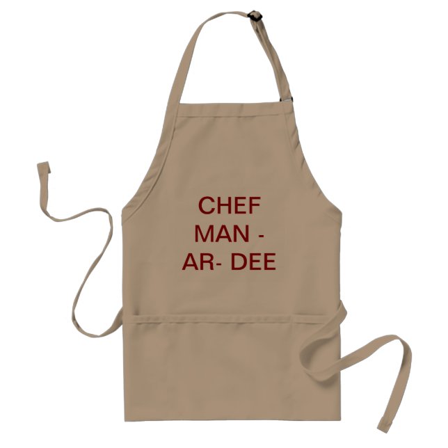 DELANTAL  APRON CHEFS APRON CHEF MAN-AR-DEE KHAKI (Frente)