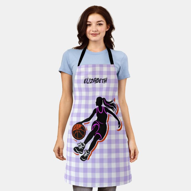 Delantal Apron, Chica de baloncesto personalizado (Gastado)