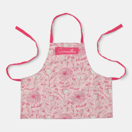 Delantal Apron Chicas de nombres personalizados con floral 