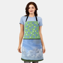Delantal Apron cielo azul y verde divertido
