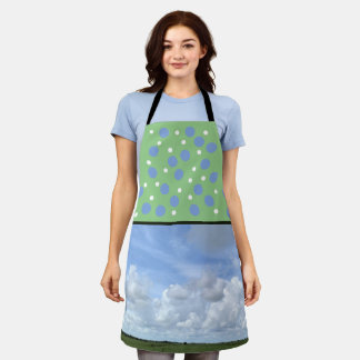 Delantal Apron cielo azul y verde divertido