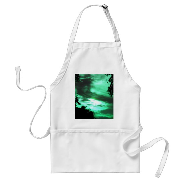 Delantal Apron cielo verde nublado (Frente)