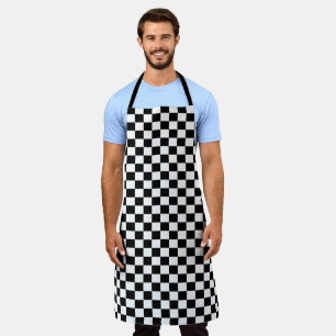 Delantal Apron clásico de cheques negros y blancos