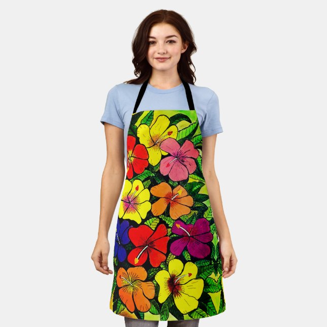 Delantal Apron color Hibiscus (Gastado)