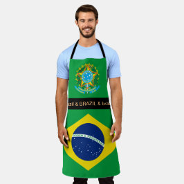 Delantal Apron con bandera brasileña, cocina de chefs brasi