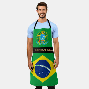 Delantal Apron con bandera brasileña, cocina de chefs brasi