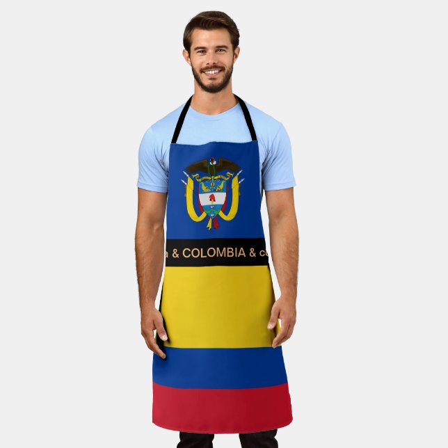 Delantal Apron con bandera colombiana, cocina de chefs colo (Gastado)