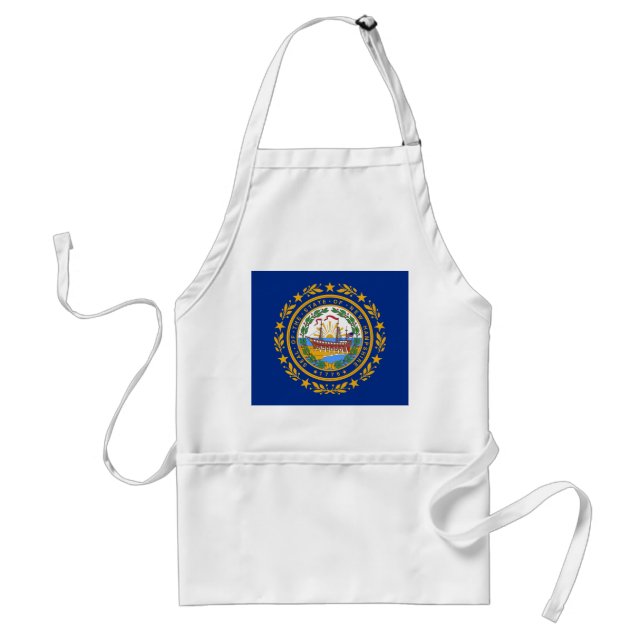 Delantal Apron con bandera de New Hampshire, EE.UU. (Frente)