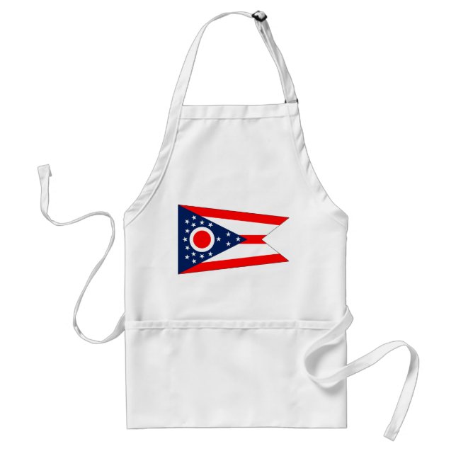 Delantal Apron con bandera de Ohio, EE.UU. (Frente)