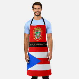 Delantal Apron con bandera de Puerto Rico, cocina de chefs