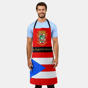 Delantal Apron con bandera de Puerto Rico, cocina de chefs