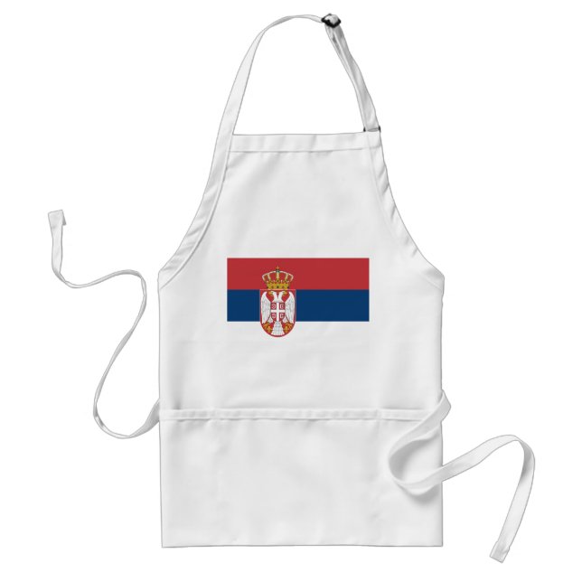 Delantal Apron con bandera de Serbia (Frente)