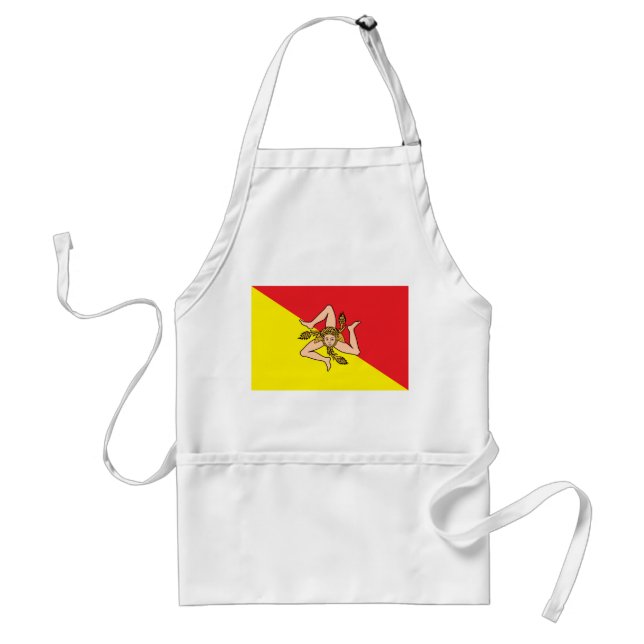 Delantal Apron con bandera de Sicilia, Italia (Frente)
