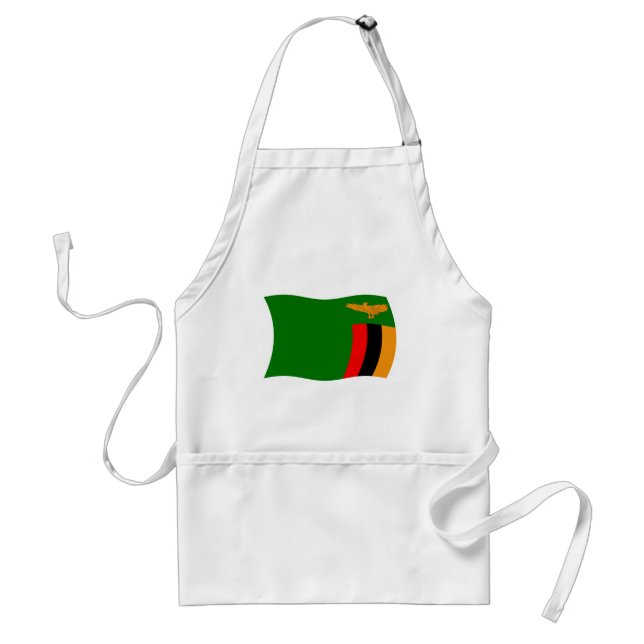 Delantal Apron con bandera de Zambia (Frente)