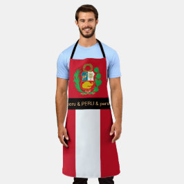 Delantal Apron con bandera del Perú, cocina de chefs del Pe