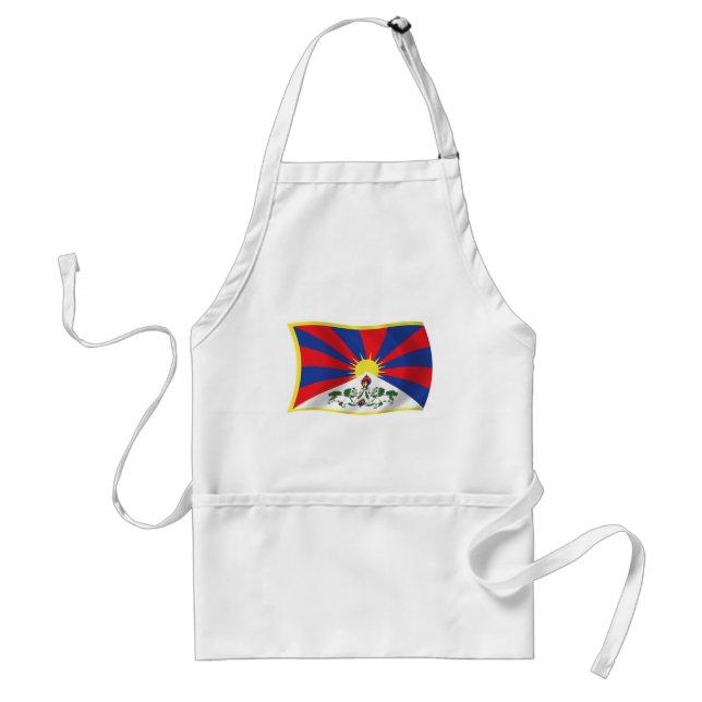 Delantal Apron con bandera del Tíbet (Frente)