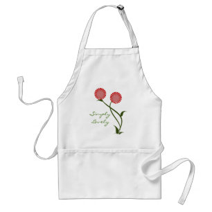 Delantal Apron con bonitos floros, rojo