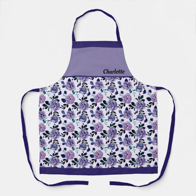 Delantal Apron con color de agua morado (Anverso)