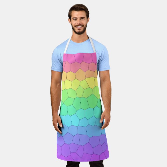 Delantal Apron con colores de arcoiris geométricos (Gastado)